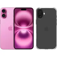 Apple iPhone 16 Plus 256GB Rosa + BlueBuilt Protective Backcover Transparent