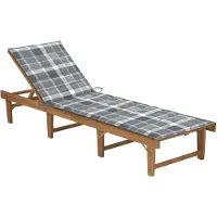 Helloshop26 - Sonnenliege Deckstuhl Sonnenbett Gartenbett Terrassenmöbel klappbare Gartenmöbel mit Kissen massives Akazienholz 02_0012839
