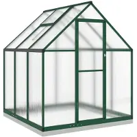 Helloshop26 - Gewächshauszelt für Pflanzen Blumen und Gemüse mit Grundrahmen 169 x 169 x 202 cm grünes Aluminium 02_0044491