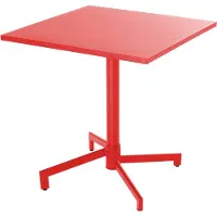Oviala Quadratischer Bistro-Gartentisch mit roter Klappplatte - Palavas