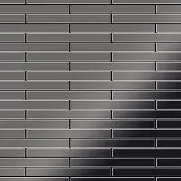 ALLOY Mosaik Fliese Massiv Metall Titan Hochglanz Dunkelgrau 1,6mm Deedee-ti-sm 1 Paket mit 10 Matten 0,63 m2 Grau