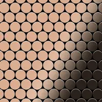 ALLOY Mosaik Fliese Massiv Metall Kupfer Gewalzt Kupfer 1,6mm Stark Dollar-cm 1 Paket mit 10 Matten 0,88 m2 Kupfer