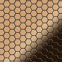 ALLOY Mosaik Fliese Massiv Metall Titan Hochglänzend Kupfer 1,6mm Stark Honey-ti-am 1 Paket mit 10 Matten 0,92 m2 Kupfer