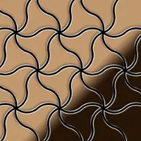 ALLOY Mosaik Fliese Massiv Metall Titan Hochglänzend Kupfer 1,6mm Stark Ninja-ti-am 1 Paket mit 10 Matten 0,67 m2 Kupfer