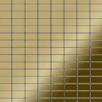 ALLOY Mosaik Fliese Massiv Metall Titan Hochglänzend Gold 1,6mm Stark Bauhaus-ti-gm 1 Paket mit 10 Matten 1,05 m2 Gold