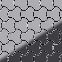 ALLOY Mosaik Fliese Massiv Metall Edelstahl Hochglanz Grau 1,6mm Ubiquity-s-s-m 1 Paket mit 10 Matten 0,75 m2 Grau
