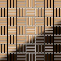 ALLOY Mosaik Fliese Massiv Metall Titan Hochglanz Kupfer 1,6mm Basketweave-ti-am 1 Paket mit 10 Matten 0,82 m2 Kupfer