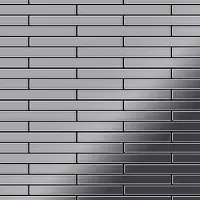 ALLOY Mosaik Fliese Massiv Metall Edelstahl Hochglanz Grau 1,6mm Deedee-s-s-m 1 Paket mit 10 Matten 0,63 m2 Grau