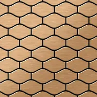 ALLOY Mosaik Fliese Massiv Metall Titan Gebürstet Kupfer 1,6mm Stark Karma-ti-ab 1 Paket mit 10 Matten 0,86 m2 Kupfer