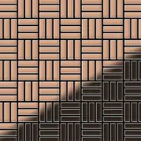 ALLOY Mosaik Fliese Massiv Metall Kupfer Gewalzt Kupfer 1,6mm Stark Basketweave-cm 1 Paket mit 10 Matten 0,82 m2 Kupfer