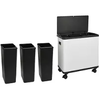SVITA SR3X18 Sensor-Mülleimer 54L Mülltrennsystem 3 Fächer 3x18L Softclose Weiß