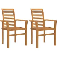 vidaXL Möbel Stapelbarer Gartenstuhl 2 Stück Massivholz Teak - Gartenstühle 42007595