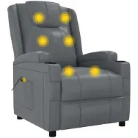 Syfax Massagesessel Anthrazit Kunstleder