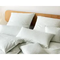 Elegante Mako-Satin Bettwäsche Muriel pastellgrün 200x200 cm + 2x80x80 cm