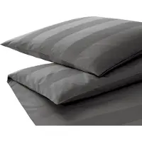 Elegante Jacquard Satin Bettwäsche En Bloc basalt Kissenbezug einzeln 40x80 cm