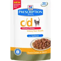 Hill's Pet Nutrition Prescription Diet c/d Urinary Stress Katzenfutter - Frischebeutel - Lachs - 12 x 85 g