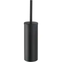 Wenko Turbo-Loc Edelstahl WC-Garnitur Orea Black Matt geschlossen, WC-Bürstenhalter, Befestigen ohne Wenko Schwarz, Matt
