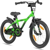 Prometheus BIKES Kinderfahrrad 18 Zoll ab 5 und 6 Jahre mit Stützrädern und Rücktrittbremse Grün