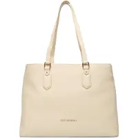 Mario Valentino Beige Polyurethan Damen Schultertasche mit Innenfach