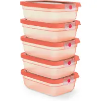 EMSA oneClick N1231800, Set, Rechteckig, 1,2 l, Orange, Deutschland, 1,31 kg