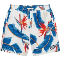 Superdry für Herren. M3010232A Recycelter Hawaii Print Badeanzug weiß (XL), Strandbekleidung, Recyceltes Polyester, Nachhaltig