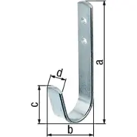 GAH Alberts Wandhaken einfach Ausladung 30 mm Stahl verzinkt Höhe 90 mm