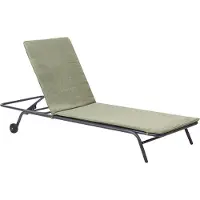 Beliani Gartenliege Grün Metall mit Verstellbarem Kopfteil Rollbar Modern Sonnenliege für Terrasse Garten Balkon Ausstattung Metallmöbel