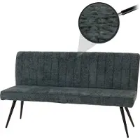 Mendler Sitzbank HWC-K16, Esszimmerbank Bank Polsterbank, Rückenlehne Stoff/Textil Chenille Metall 160cm blau-grün