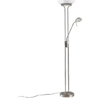 LINDBY LED Deckenfluter Yveta , dimmbar, alu / grau / zink, für Wohn- / Esszimmer, Metall, Modern, LED Stehlampe