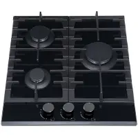 MPM 45-GMH-16, Schwarz, Integriert, 45 cm, Gaskochfeld, Glas, 3 Zone(n)