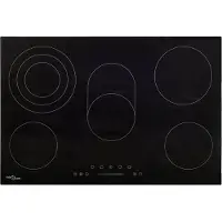 vidaXL Glaskeramik-Kochfeld mit 5 Platten Touch Control 90cm cm 8500 W