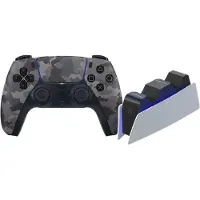 Sony Kablloser Controller PlayStation 5 DualSense Grey Camo + BlueBuilt-Ladestation