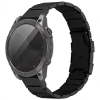 Accezz Mattes Titanstahlarmband - Garmin 22 mm Anschluss - Schwarz
