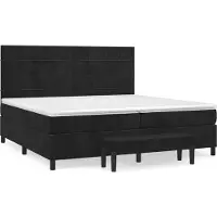 Syfax Boxspringbett mit Matratze Schwarz 200x200 cm Samt