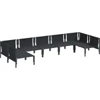 vidaXL Gartensofa-set 7 stk. Schwarz Stahl