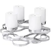 Edzard Adventskranz Alita (Ø 25 cm), silberfarben, Edelstahl vernickelt