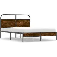 vidaXL Bettgestell ohne Matratze 120x190 cm Räuchereiche Holzwerkstoff