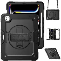 Accezz Robustes Back Cover mit Schultergurt für das Apple iPad Pro 13 (2025) M5 / (2024) M4 - Schwarz