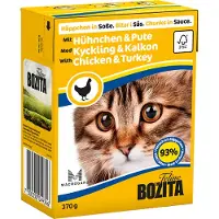 Bozita Huhn mit Pute Stückchen in Sauce Nassfutter Katze