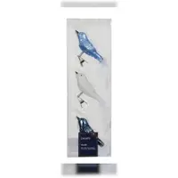 Christmas Decoration 3 Glasvögel auf Clip Christbaumschmuck & Weihnachtsbaumschmuck Vögel Weihnachtskugeln Weihnachtsbaum Blau Weiß Mix