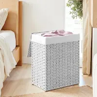 Hobby Hall Wäschekorb aus Polyrattan Weiß LCBB3551WT
