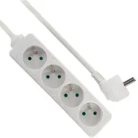 Perel 4-fach Steckdosenleiste 5 m Kabel weiß (wit)