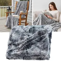 Douceur d'intérieur Superweiche Kuscheldecke in luxuriöser Felloptik, 180 x 220 cm, Grau