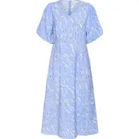 Kaffe Midikleid "Damen Kleid KAhannah", Damen, Gr. 40, N-Gr, blau (vista blau with nantucket aop), Obermaterial: 87% Viskose LENZING ECOVERO CV LenzEcov. 13% Nylon NY., Kleider Midikleid