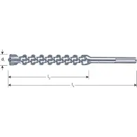 Rotec type 203 hamerboor, SDS-max, QUATTRO-X, 4-snijder, Ø 20 x 400 x 520 mm.