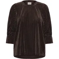 Kaffe Langarmbluse "Damen Bluse langarm KAcaca", Damen, Gr. XXL, braun (schwarz coffee), Obermaterial: 90% Polyester PES. 10% Elasthan EL., Blusen Langarmbluse