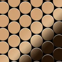 ALLOY Mosaik Fliese Massiv Metall Titan Hochglanz Kupfer 1,6mm Medallion-ti-am 1 Paket mit 10 Matten 0,73 m2 Kupfer
