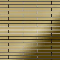 ALLOY Mosaik Fliese Massiv Metall Titan Hochglänzend Gold 1,6mm Stark Deedee-ti-gm 1 Paket mit 10 Matten 0,63 m2 Gold