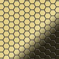 ALLOY Mosaik Fliese Massiv Metall Messing Gewalzt Gold 1,6mm Stark Honey-bm 1 Paket mit 10 Matten 0,92 m2 Gold