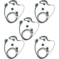 VHBW 5x Headset kompatibel mit Rexon RL328S, RL328CQ, RL328+, RL328 Plus, RL328 Funkgerät - schwarz
